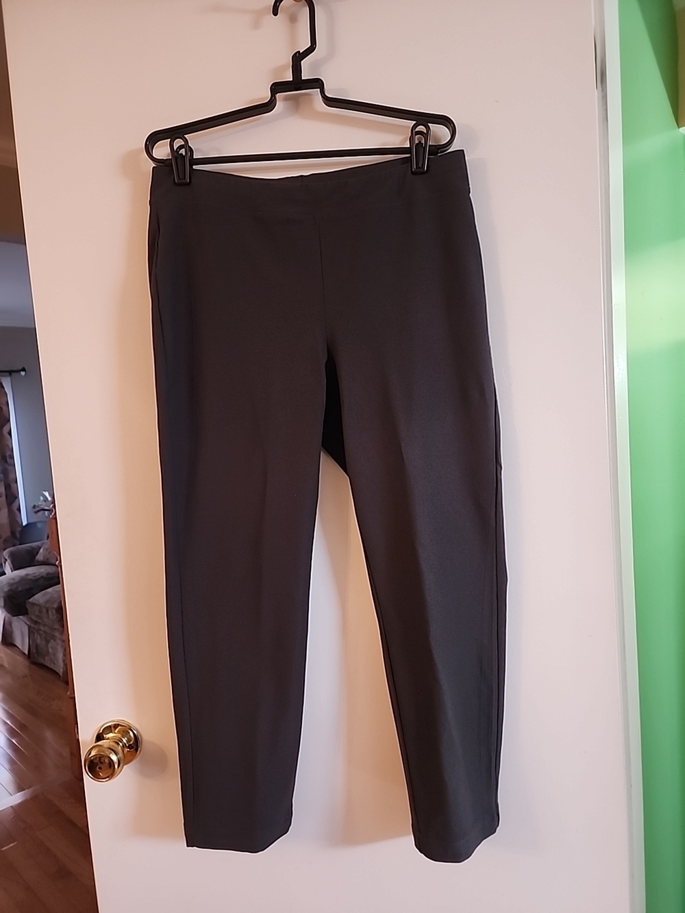 Eileen Fisher Classic Dark Gray Stretch Ankle Pants